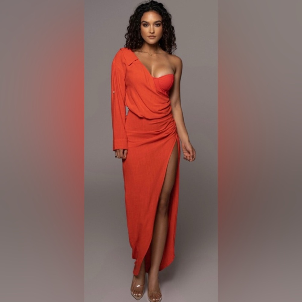 NWOT Persimmon Evita Linen Draped Dress
